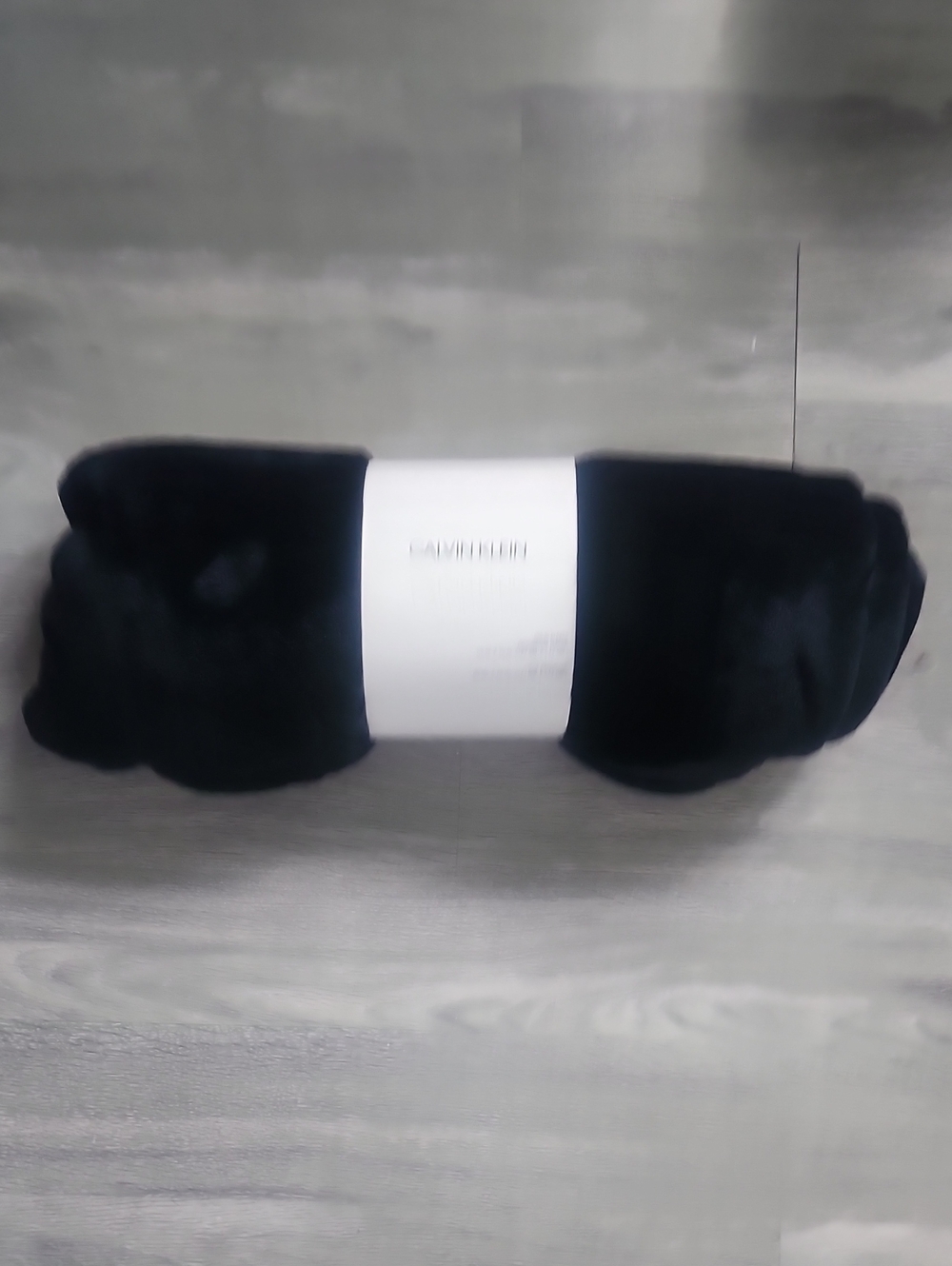 Calvin Klein Black Plush Throw Blanket